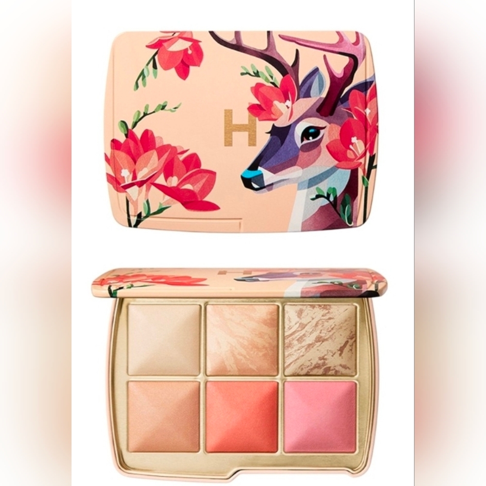 Hourglass Floral Deer Blush Palette — Peach, Coral, Pink, Champagne